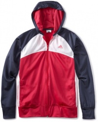 adidas Girls 7-16 Tricot Jacket, Bright Pink/Urban Sky/White, X-Large adidas Girls 7-16 Tricot Jacket, Bright Pink/Urban Sky/White, X-Large