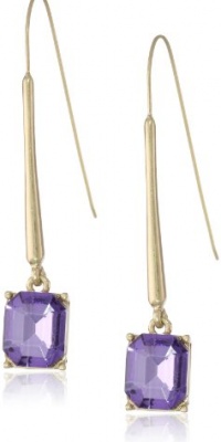 Kenneth Cole New York Modern Tanzanite Square Crystal Long Drop Earrings