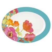 Lenox Floral Fusion Aqua Oval Platter, 16-Inch Lenox Floral Fusion Aqua Oval Platter, 16-Inch