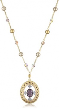 Carolee Plum Pudding Gold-Tone Purple Color Pendant Necklace Carolee Plum Pudding Gold-Tone Purple Color Pendant Necklace