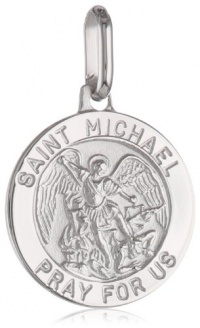 14k White Gold Round St. Michael Medal 14k White Gold Round St. Michael Medal