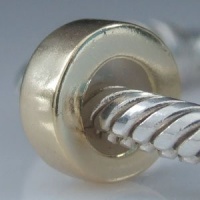 Ring Stopper with Rubber Core 14K Gold Plated Authentic 925 Sterling Silver Bead Fits Pandora Chamilia Biagi Troll Charms Europen Style Bracelets Ring Stopper with Rubber Core 14K Gold Plated Authentic 925 Sterling Silver Bead Fits Pandora Chamilia Biagi Troll Charms Europen Style Bracelets