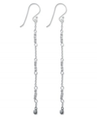 It's a chain effect. Complete a totally-chic look with Studio Silver's dangling chain earrings in sterling silver. Approximate drop: 2 inches. It's a chain effect. Complete a totally-chic look with Studio Silver's dangling chain earrings in sterling silver. Approximate drop: 2 inches.