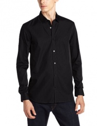 Calvin Klein Sportswear Men's Long Sleeve Stripe Dobby Shirt,Black,Medium Calvin Klein Sportswear Men's Long Sleeve Stripe Dobby Shirt,Black,Medium
