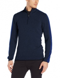 DKNY Jeans Men's Long Sleeve Athletic Stripe 1/4 Z, Black Iris, Large DKNY Jeans Men's Long Sleeve Athletic Stripe 1/4 Z, Black Iris, Large