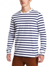 Ben Sherman Mens Breton Stripe Long Sleeve Crew Neck, Bright White, Large Ben Sherman Mens Breton Stripe Long Sleeve Crew Neck, Bright White, Large