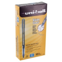 uni-ball Vision Exact Stick Fine Point Roller Ball Pens, 12 Blue Ink Pens (60634) uni-ball Vision Exact Stick Fine Point Roller Ball Pens, 12 Blue Ink Pens (60634)