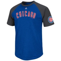 MLB Chicago Cubs Big Leaguer Fashion Crew Neck Ringer T-Shirt, Royal Heather/Charcoal Heather, X-Large MLB Chicago Cubs Big Leaguer Fashion Crew Neck Ringer T-Shirt, Royal Heather/Charcoal Heather, X-Large