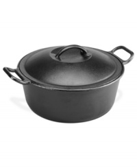More time with the family, less time in the kitchen! Perfectly sized for large meals, this handsome dutch oven is crafted from incredibly conductive cast iron that has been pre-seasoned, so it is ready to use right out of the box. More time with the family, less time in the kitchen! Perfectly sized for large meals, this handsome dutch oven is crafted from incredibly conductive cast iron that has been pre-seasoned, so it is ready to use right out of the box.
