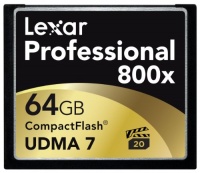 Lexar Professional 800x 64GB CompactFlash Memory Card LCF64GCTBNA800 Lexar Professional 800x 64GB CompactFlash Memory Card LCF64GCTBNA800