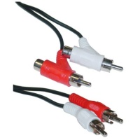 Cblwhl 2 RCA Male to 2 RCA Male and Female Piggyback, Audio Cable, 6 feet Cblwhl 2 RCA Male to 2 RCA Male and Female Piggyback, Audio Cable, 6 feet