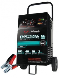 Schumacher SE-4022 2/10/40/200 Amp Manual Wheeled Battery Charger and Tester Schumacher SE-4022 2/10/40/200 Amp Manual Wheeled Battery Charger and Tester