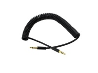 Sewell 6 ft 3.5mm Coiled Audio Cable, Male to Male Patch Cable Sewell 6 ft 3.5mm Coiled Audio Cable, Male to Male Patch Cable