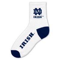 NCAA Notre Dame Fighting Irish Quarter Socks, Large, White NCAA Notre Dame Fighting Irish Quarter Socks, Large, White