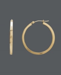 For an instant style fix -- just add hoops! Earrings crafted in 14k gold with a click backing and squared edge. Approximate diameter: 1-1/6 inches. For an instant style fix -- just add hoops! Earrings crafted in 14k gold with a click backing and squared edge. Approximate diameter: 1-1/6 inches.