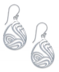 The subtleties of the sea. Touch of Silver's pretty drop earrings feature a wave shape crafted in silver-plated brass. Ear finding crafted in sterling silver. Approximate drop: 9/10 inch. The subtleties of the sea. Touch of Silver's pretty drop earrings feature a wave shape crafted in silver-plated brass. Ear finding crafted in sterling silver. Approximate drop: 9/10 inch.