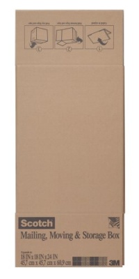 Scotch Mailing, Moving, and Storage Box, 18 Inches x 18 Inches x 24 Inches, Folded Box, 6-Pack (8018.24FB) Scotch Mailing, Moving, and Storage Box, 18 Inches x 18 Inches x 24 Inches, Folded Box, 6-Pack (8018.24FB)