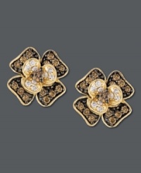 Spring-time sparkle adds an element of bliss. Le Vian's sweet stud earrings are perfected by round-cut chocolate diamonds (3/8 ct. t.w.) and round-cut white diamonds (1/8 ct. t.w.) set in 14k gold. Approximate diameter: 1/2 inch. Spring-time sparkle adds an element of bliss. Le Vian's sweet stud earrings are perfected by round-cut chocolate diamonds (3/8 ct. t.w.) and round-cut white diamonds (1/8 ct. t.w.) set in 14k gold. Approximate diameter: 1/2 inch.