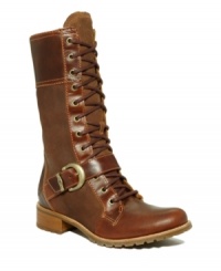 If it's tried-and-true durable style you're looking for, Timberland's Bethal boots are your best bet! Crafted in leather with a lace-up closure and buckled strap, they include a round-toe silhouette and low stacked heel for complete comfort. If it's tried-and-true durable style you're looking for, Timberland's Bethal boots are your best bet! Crafted in leather with a lace-up closure and buckled strap, they include a round-toe silhouette and low stacked heel for complete comfort.