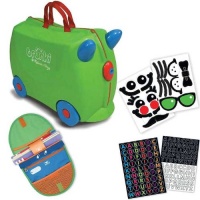 Trunki by Melissa & Doug Wheeled Carry-On Kids Luggage - Jade Green with Coordinating Saddle Bag and Decorative Sticker Set Trunki by Melissa & Doug Wheeled Carry-On Kids Luggage - Jade Green with Coordinating Saddle Bag and Decorative Sticker Set