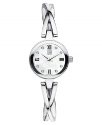 Steal the spotlight with this beautiful watch by ESQ by Movado. Stainless steel bracelet and round case. Mother of pearl dial with diamond accents at indices, logo and roman numerals. Quartz movement. Water resistant to 30 meters. Two-year limited warranty. Steal the spotlight with this beautiful watch by ESQ by Movado. Stainless steel bracelet and round case. Mother of pearl dial with diamond accents at indices, logo and roman numerals. Quartz movement. Water resistant to 30 meters. Two-year limited warranty.