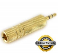 Premium High Quality Adapter STEREO GOLD Plug 3.5mm M to 1/4 F Adapter Metal - 3.5mm Stereo Plug to 6.35mm (1/4 Inch) Stereo Jack Adaptor - Gold Plated - Lifetime Warranty Premium High Quality Adapter STEREO GOLD Plug 3.5mm M to 1/4 F Adapter Metal - 3.5mm Stereo Plug to 6.35mm (1/4 Inch) Stereo Jack Adaptor - Gold Plated - Lifetime Warranty
