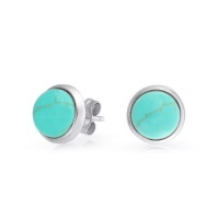 Bling Jewelry Bezel Set Round Turquoise Stud Sterling Silver Earrings 8mm Bling Jewelry Bezel Set Round Turquoise Stud Sterling Silver Earrings 8mm