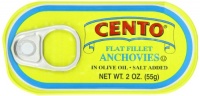 Cento Flat Anchovies in Olive Oil, 2-Ounce Tins (Pack of 25) Cento Flat Anchovies in Olive Oil, 2-Ounce Tins (Pack of 25)