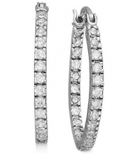 B. Brilliant Sterling Silver Earrings, Cubic Zirconia Oval Hoop (1/2 ct. t.w.) B. Brilliant Sterling Silver Earrings, Cubic Zirconia Oval Hoop (1/2 ct. t.w.)