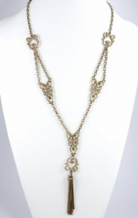 Jessica Simpson Necklace, 24 Gold-Tone Lady Chic Antique Fringe Y-Necklace Jessica Simpson Necklace, 24 Gold-Tone Lady Chic Antique Fringe Y-Necklace