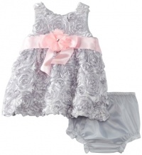 Rare Editions Baby Girls Newborn Soutach Dress, Silver, 0-3 Months Rare Editions Baby Girls Newborn Soutach Dress, Silver, 0-3 Months
