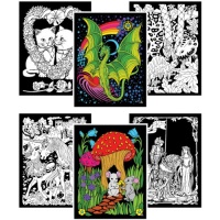 Unicorns, Mice, Dinosaur, Dragons, Kittens, Knight - Six 8x10 Fuzzy Velvet Posters Unicorns, Mice, Dinosaur, Dragons, Kittens, Knight - Six 8x10 Fuzzy Velvet Posters
