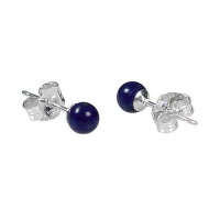 925 Sterling Silver 4mm Natural Afghani Lapis Lazuli Ball Stud Post Earrings 925 Sterling Silver 4mm Natural Afghani Lapis Lazuli Ball Stud Post Earrings