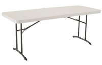 Lifetime # 80175 Fold-In-Half Utility Table, Almond, 8-Foot