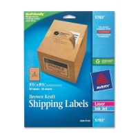Avery Internet Shipping Labels, Ink Jet and Laser, Brown Kraft, 50 Labels (5783) Avery Internet Shipping Labels, Ink Jet and Laser, Brown Kraft, 50 Labels (5783)