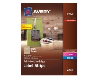 Avery Print-to-the-Edge Label Strips, Kraft Brown, 0.625 x 7.5 Inches, Pack of 300 (22847) Avery Print-to-the-Edge Label Strips, Kraft Brown, 0.625 x 7.5 Inches, Pack of 300 (22847)