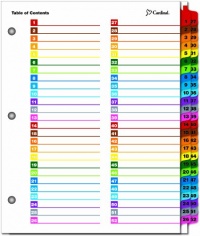 Cardinal by TOPS Products OneStep Printable Table of Contents and Index Dividers, 52-Tab, Numbered, Multi-Color (60990) Cardinal by TOPS Products OneStep Printable Table of Contents and Index Dividers, 52-Tab, Numbered, Multi-Color (60990)