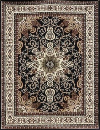 Traditional Isfahan Persian Area Rugs Black 5'2 x 7'3 Traditional Isfahan Persian Area Rugs Black 5'2 x 7'3