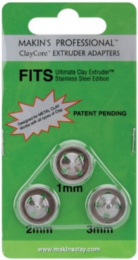 Makin's USA Professional ClayCore Extruder Adapters, 1mm/2mm/3mm, 3 Per Package Makin's USA Professional ClayCore Extruder Adapters, 1mm/2mm/3mm, 3 Per Package