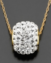 Light up your look with a beautiful crystal ball. This gorgeous necklace features Swarovski crystallized elements set in 14k gold. Approximate length: 18 inches. Approximate drop: 1/2 inch. Light up your look with a beautiful crystal ball. This gorgeous necklace features Swarovski crystallized elements set in 14k gold. Approximate length: 18 inches. Approximate drop: 1/2 inch.