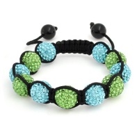 Bling Jewelry Bracelet Shamballa Inspired Blue and Green Crystal Bead 12mm Bling Jewelry Bracelet Shamballa Inspired Blue and Green Crystal Bead 12mm