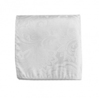 100% Silk Woven White Paisley Pocket Square 100% Silk Woven White Paisley Pocket Square