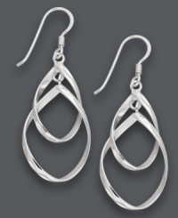 Simple, yet stunning. Unwritten's sophisticated drop earrings offer a polished sterling silver setting with a chic, double drop design. Approximate drop: 1-3/4 inches. Simple, yet stunning. Unwritten's sophisticated drop earrings offer a polished sterling silver setting with a chic, double drop design. Approximate drop: 1-3/4 inches.