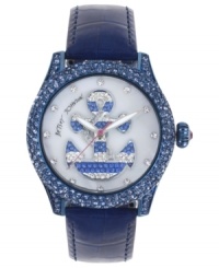 Set sail for fab fashion with this anchor graphic watch from Betsey Johnson. Set sail for fab fashion with this anchor graphic watch from Betsey Johnson.