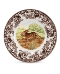 Bring the classic style of the English countryside to your table with Woodland dinnerware. These traditionally patterned dinner plates feature the majestic rabbit framed by Spode's distinctive British Flowers border from 1828. Bring the classic style of the English countryside to your table with Woodland dinnerware. These traditionally patterned dinner plates feature the majestic rabbit framed by Spode's distinctive British Flowers border from 1828.