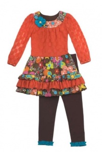 Rare Editions Girls Retro Flower Child Lace Dress & Legging 6X (F777153) Rare Editions Girls Retro Flower Child Lace Dress & Legging 6X (F777153)