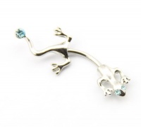 316L Surgical Steel 14 Guage Gecko Lizard Navel Belly Bar Ring Button Body Jewelry 1.6mm 316L Surgical Steel 14 Guage Gecko Lizard Navel Belly Bar Ring Button Body Jewelry 1.6mm