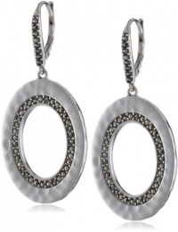 Judith Jack Silver Halo Sterling Silver and Marcasite Hammered Oval Drop Earrings Judith Jack Silver Halo Sterling Silver and Marcasite Hammered Oval Drop Earrings