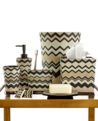 With a distinctly rustic ambiance, these Lauren shower curtain hooks from Avanti boasts a playful zigzag motif in warm tones of ivory, beige and black. With a distinctly rustic ambiance, these Lauren shower curtain hooks from Avanti boasts a playful zigzag motif in warm tones of ivory, beige and black.