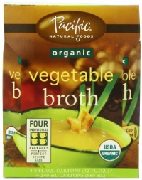 Pacific Natural Foods Organic Vegetable Broth, 8-Ounce Pouches (Pack of 24)